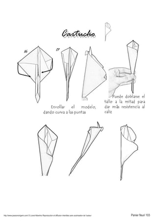 http://www.passionorigami.com/ © Lionel Albertino Reproduction et diffusion interdites sans autorisation de l’auteur Panier fleuri 103
 