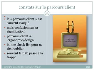 constats sur le parcours client
3



some rights reserved cc 2012 visionarymarketing.com

2013

 