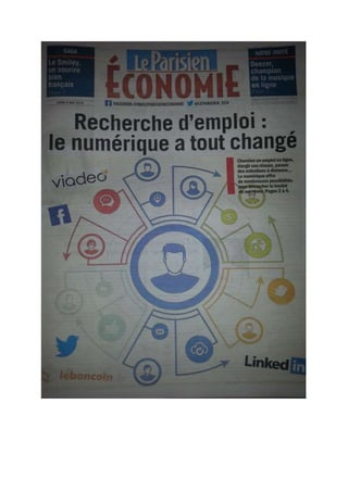 Le parisien economie :  recherche emploi le numerique a tout change