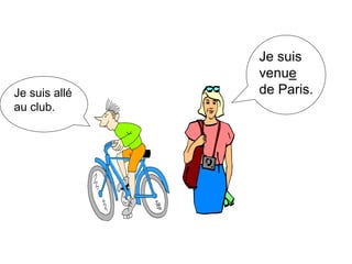 Je suis allé
au club.
Je suis
venue
de Paris.
 