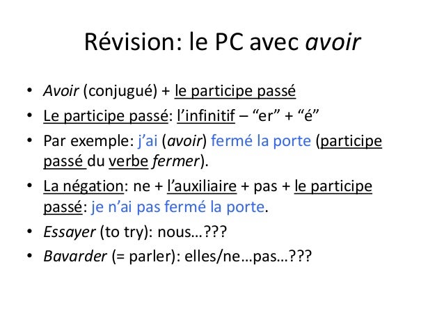 Conjugation of essayer