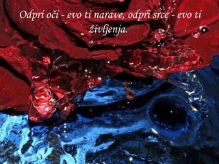 Odpri oči - evo ti narave, odpri srce - evo ti življenja.   