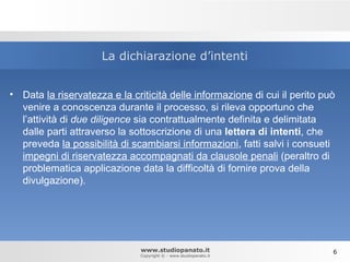 Lettera di intenti costituzione newco