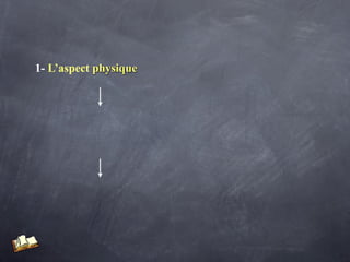 1- L’aspect physique
 
