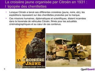 La croisière jaune organisée par Citroën en 1931 :
l ’épopée des chenillettes
• Lorsque Citroën a lancé ses différentes cr...