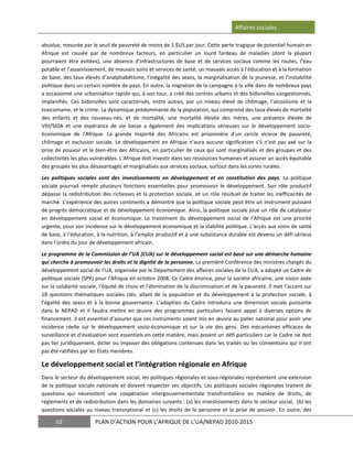 Le plan d'action AU-NEPAD 2010-2015