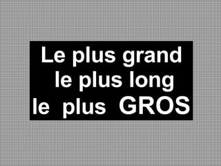 Le plus grand le plus long  le  plus  GROS 