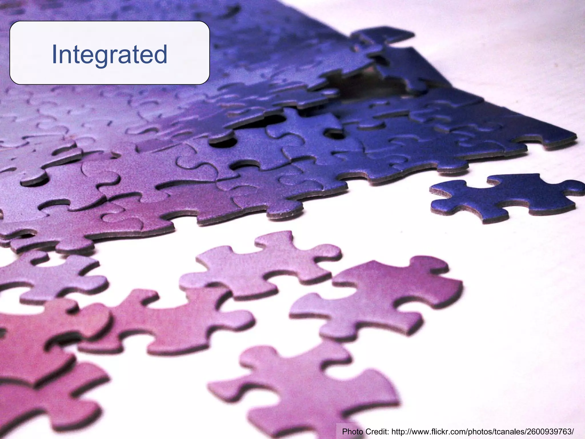 Integrated Photo Credit: http://www.flickr.com/photos/tcanales/2600939763/ 