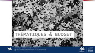 52
THÈMATIQUES & BUDGET
 