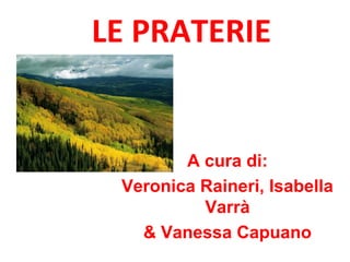 LE PRATERIE 
A cura di: 
Veronica Raineri, Isabella 
Varrà 
& Vanessa Capuano 
 