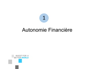 INVEST FOR A
BETTER WORLD
EIC Corporation
Autonomie Financière
1
 