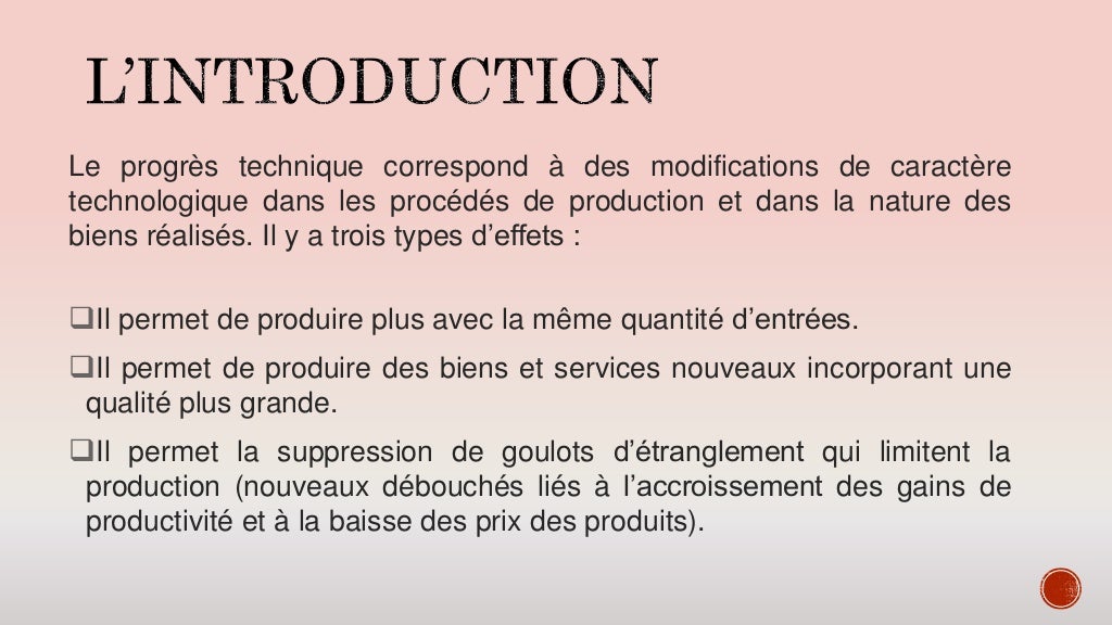 Montrer Que Le Progrès Technique Est Endogène