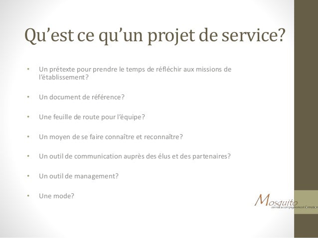 Le projet de service en bibliothèque