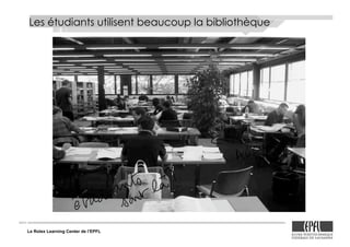Le Rolex Learning Center de l’EPFL
Les étudiants utilisent beaucoup la bibliothèque
 