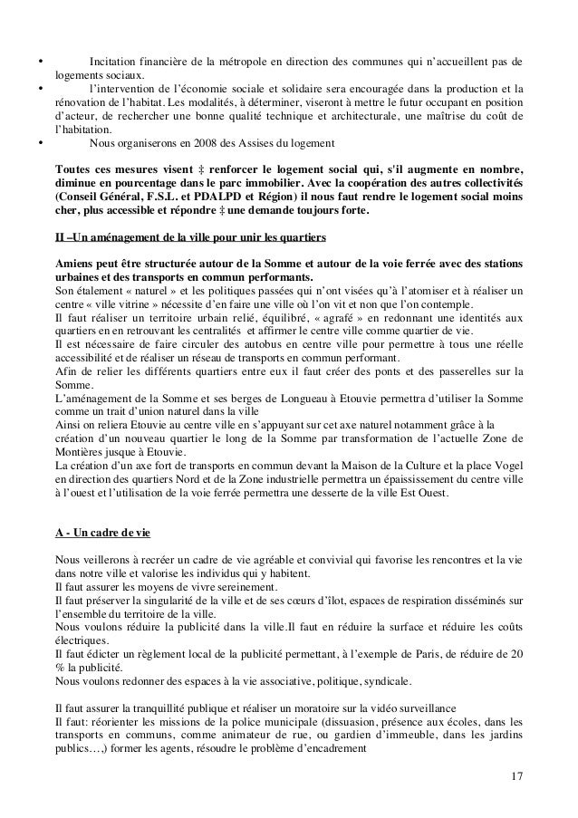 Le projet municipal 2008