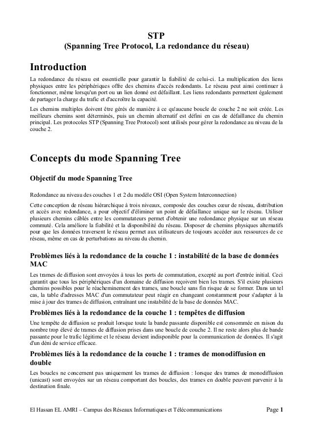 Le protocole stp