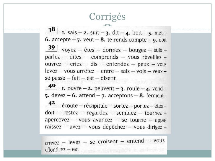 Le présent de l'indicatif