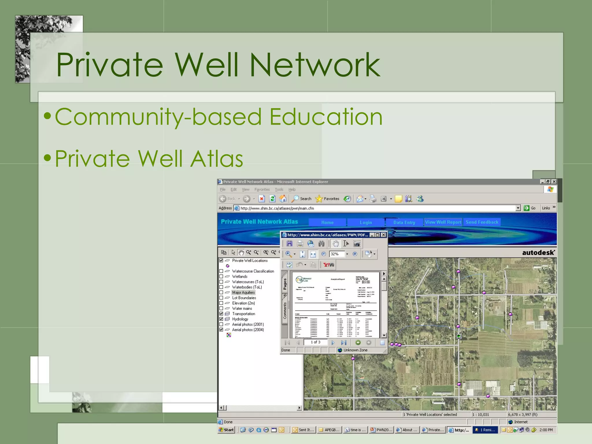 Private Well Network Community-based Education Private Well Atlas 