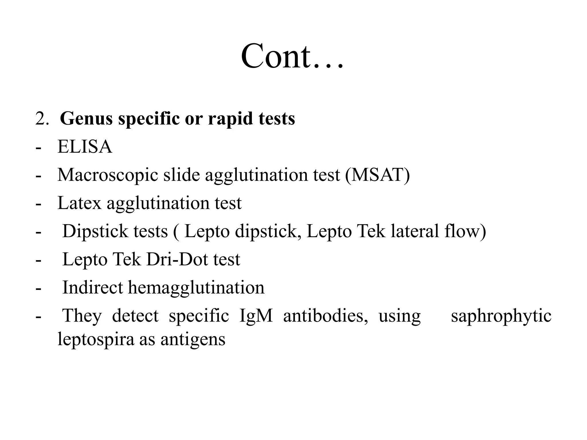 Msat Test Leptospirosis | PPTX