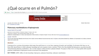 ¿Qué ocurre en el Pulmón?
 