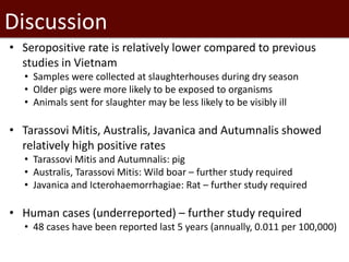 Seroprevalence of specific Leptospira serovars in pigs from five provinces in Vietnam
