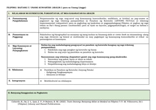 Matatag Curriculum Grade 7 Filipino 2024 | DOCX