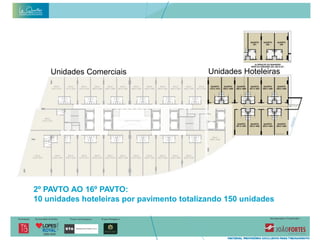 Unidades Comerciais                     Unidades Hoteleiras




2º PAVTO AO 16º PAVTO:
10 unidades hoteleiras por pavimento totalizando 150 unidades
 