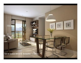 Sala da Unidade 909 do Ed. Montpellier – 2 quartos
 