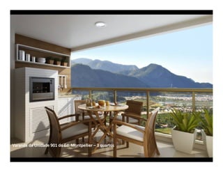 Varanda da Unidade 901 do Ed. Montpellier – 3 quartos
 