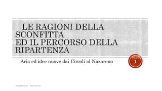 Aria ed idee nuove dai Circoli al Nazareno
Dino Bertocco - Time To Net
1
 