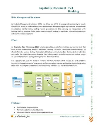 Lera technologies capability temenos t24 | PDF