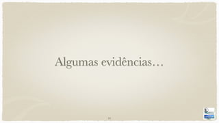 Algumas evidências…
12
 