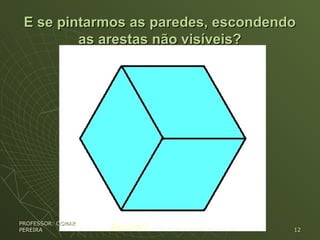 E se pintarmos as paredes, escondendoE se pintarmos as paredes, escondendo
as arestas não visíveis?as arestas não visíveis?
Assim?PROFESSOR: OSMARPROFESSOR: OSMAR
PEREIRAPEREIRA 1212
 