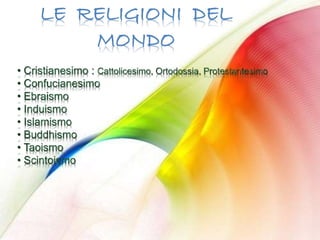 LE RELIGIONI DEL
MONDO
 