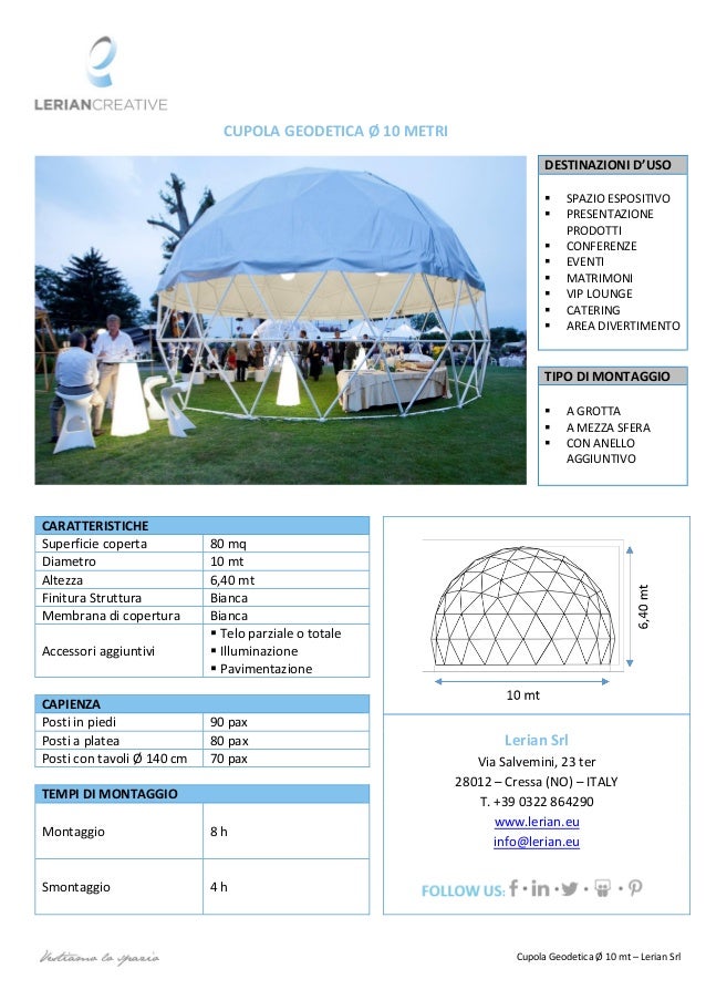 Lerian Srl Cupola Geodetica Ø 10 mt