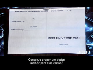 Consegue propor um design
melhor para esse cartão?
 