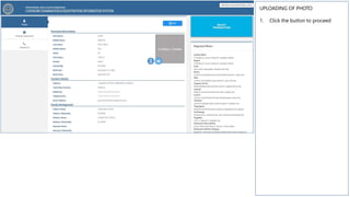 1
UPLOADING OF PHOTO
1. Click the button to proceed
2
Page 6
 