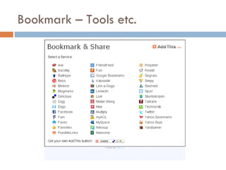 Bookmark – Tools etc. 