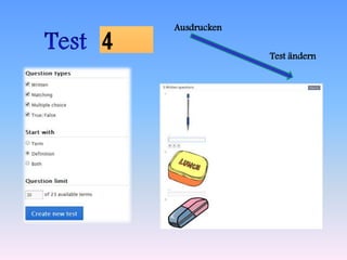 Ausdrucken 
Test ändern 
 