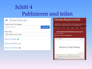 Schitt 4 
Publizieren und teilen 
 