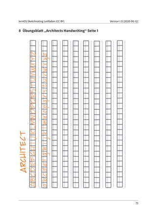 lernOS Sketchnoting Leitfaden (CC BY) Version 1.0 (2020-06-12)
8 Übungsblatt „Architects Handwriting“ Seite 1
75
 
