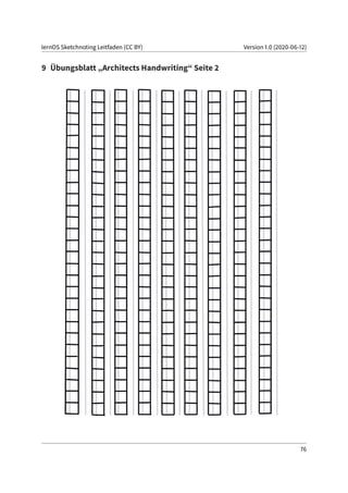 lernOS Sketchnoting Leitfaden (CC BY) Version 1.0 (2020-06-12)
9 Übungsblatt „Architects Handwriting“ Seite 2
76
 