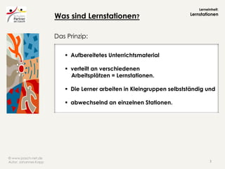 Lerneinheit:

                       Was sind Lernstationen?                         Lernstationen




                   ...