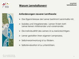 Lerneinheit:

                       Warum Lernstationen?                                 Lernstationen




              ...