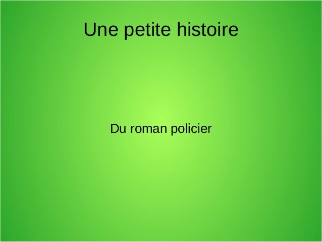 Le Roman Policier