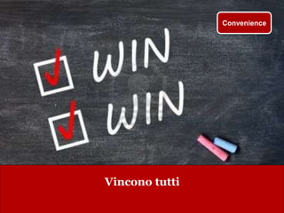www.collaboriamo.org
Vincono tutti
Convenience
 
