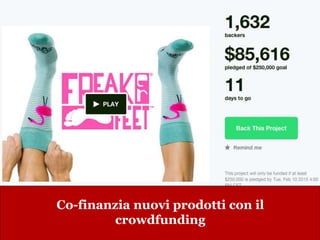 Il negozio non sparirà mai
www.collaboriamo.org
Co-finanzia nuovi prodotti con il
crowdfunding
 