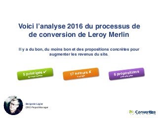 5 principes ✔
de neuroscience 17 erreurs ✘
à corriger 6 propositions
d’amélioration
Voici l’analyse 2016 du processus de
d...