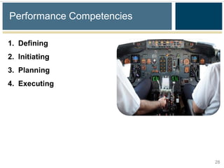 Performance Competencies

1. Defining
2. Initiating
3. Planning
4. Executing




                           28
 