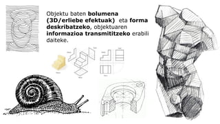 Objektu baten bolumena (3D/erliebe efektuak)eta forma deskribatzeko, objektuaren informazioa transmititzeko erabili daiteke.  